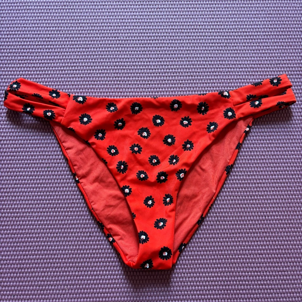 RVCA Red Daisy Bikini Bottoms